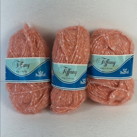 Phentex Other - ❤️ Vintage Phentex Tiffiny Yarn Lot (3) - Elegant Coral - Made in France 🇫🇷